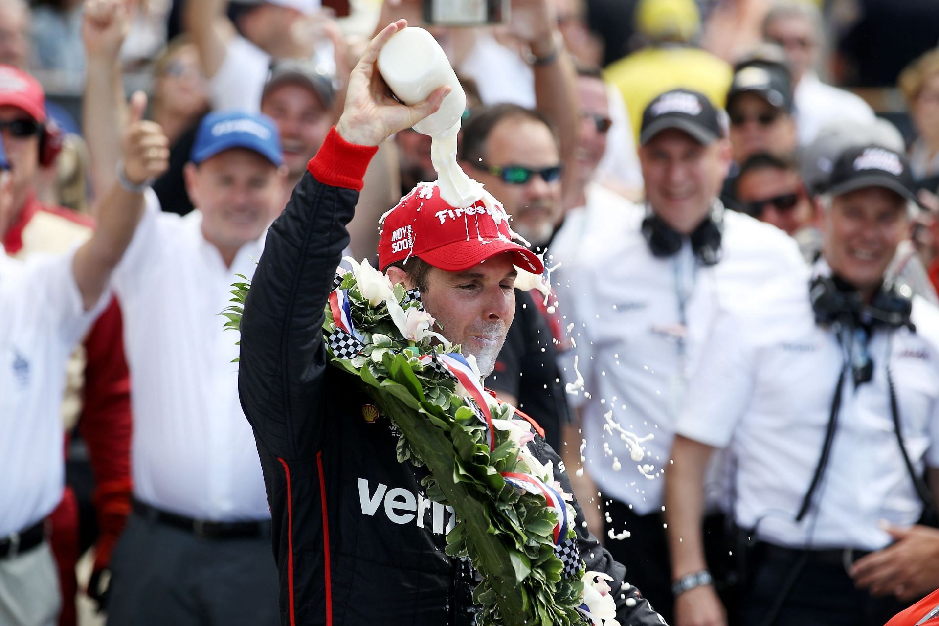 Will Power following his win at the 102nd Running of the Indy 500, 2018 - Source: Getty