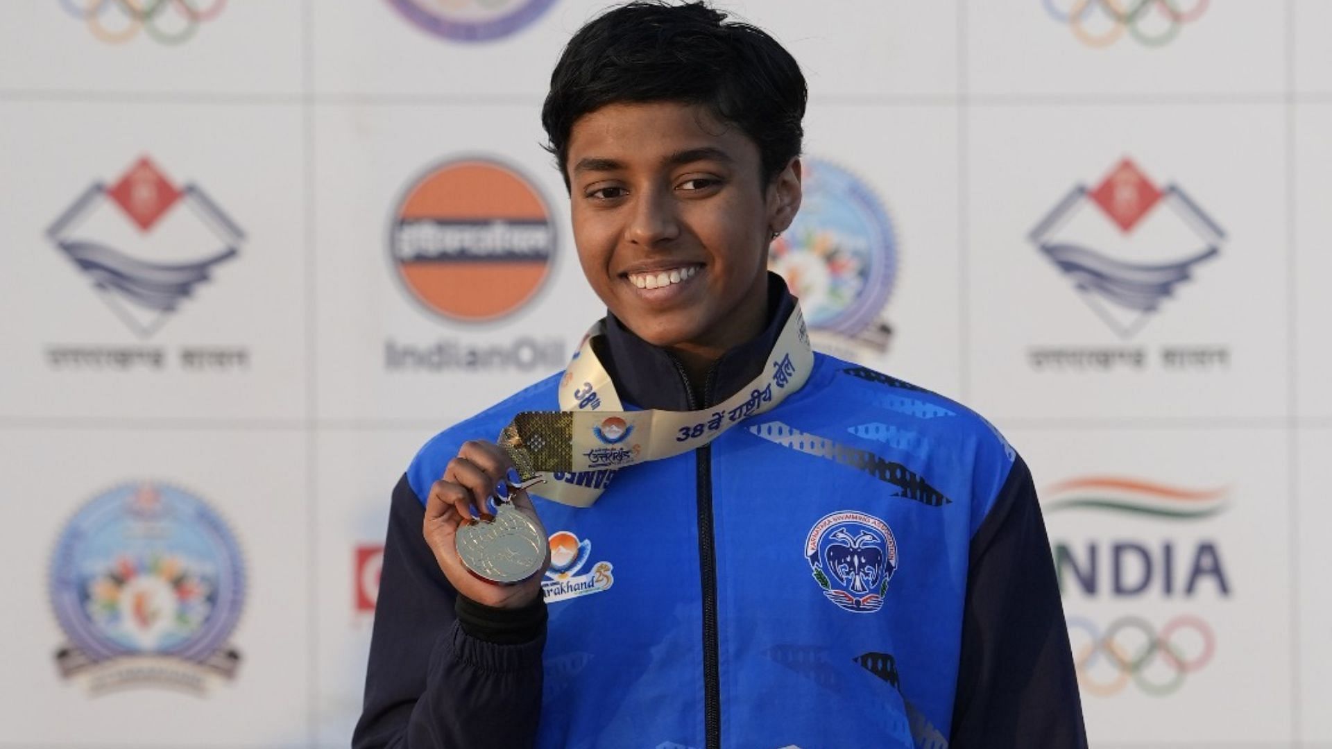 National Games 2025 Swimming: 14-year-old Paris Olympian Dhinidhi Desinghu bags 9 medals; breaks multiple national records (Image via National Games)