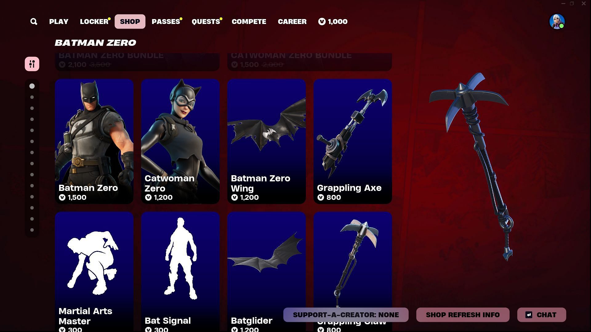 The Catwoman Zero skin in Fortnite can be purchased separately (Image via Epic Games)