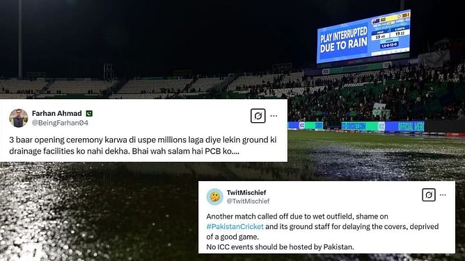 'कुछ कवर्स ही खरीद लेते,' घटिया ड्रेनेज सिस्टम को लेकर PCB का जमकर उड़ा मजाक, अभी तक कई मैच हो चुके हैं रद्द