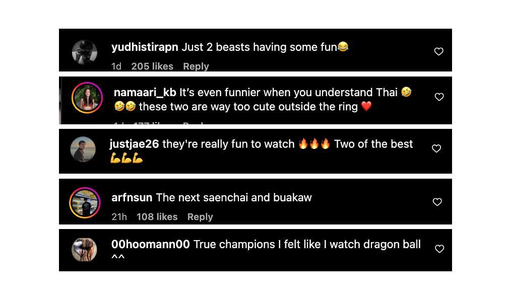 Screenshot of fans&#039; comments. [ONE Championship/Instagram]