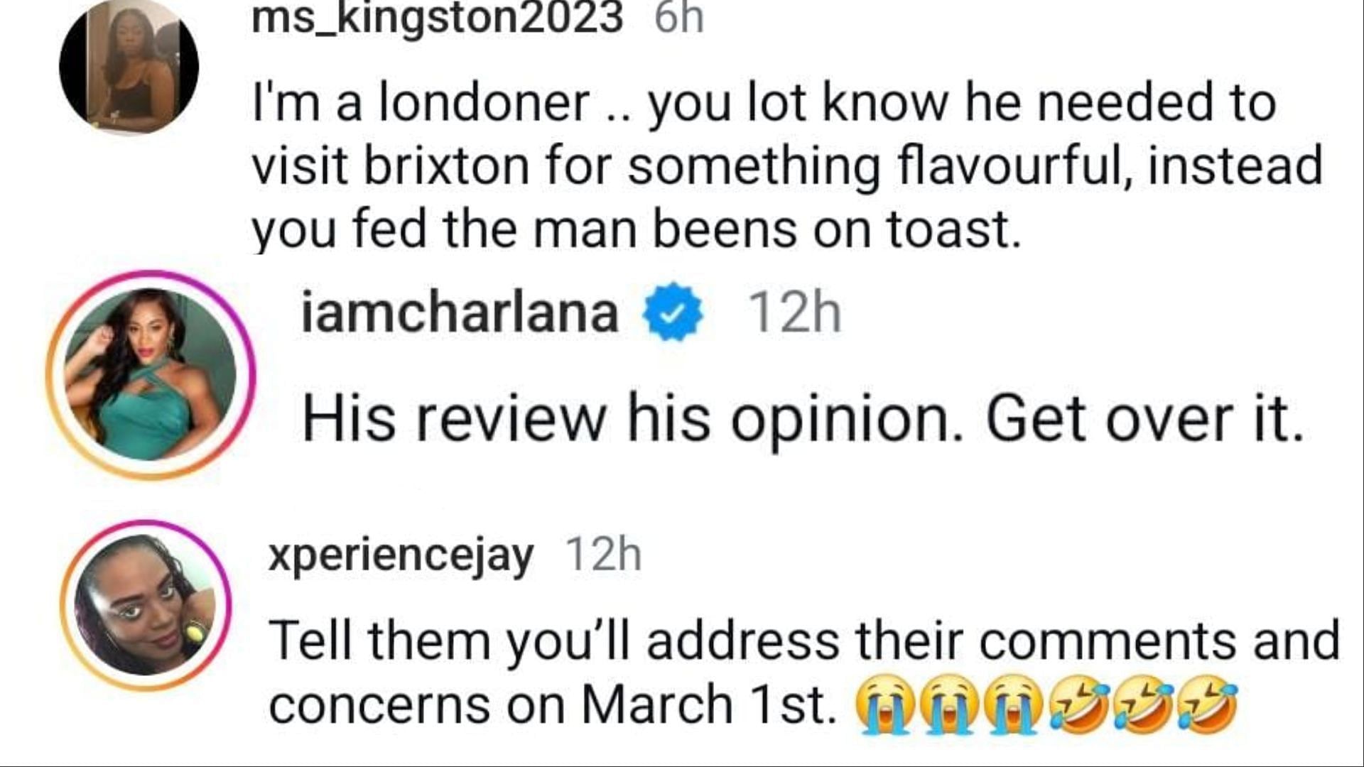 Netizens reacted as Lee received backlash (Image via Instagram / @ms_kingston2023 / @iamcharlana / @xperiencejay)