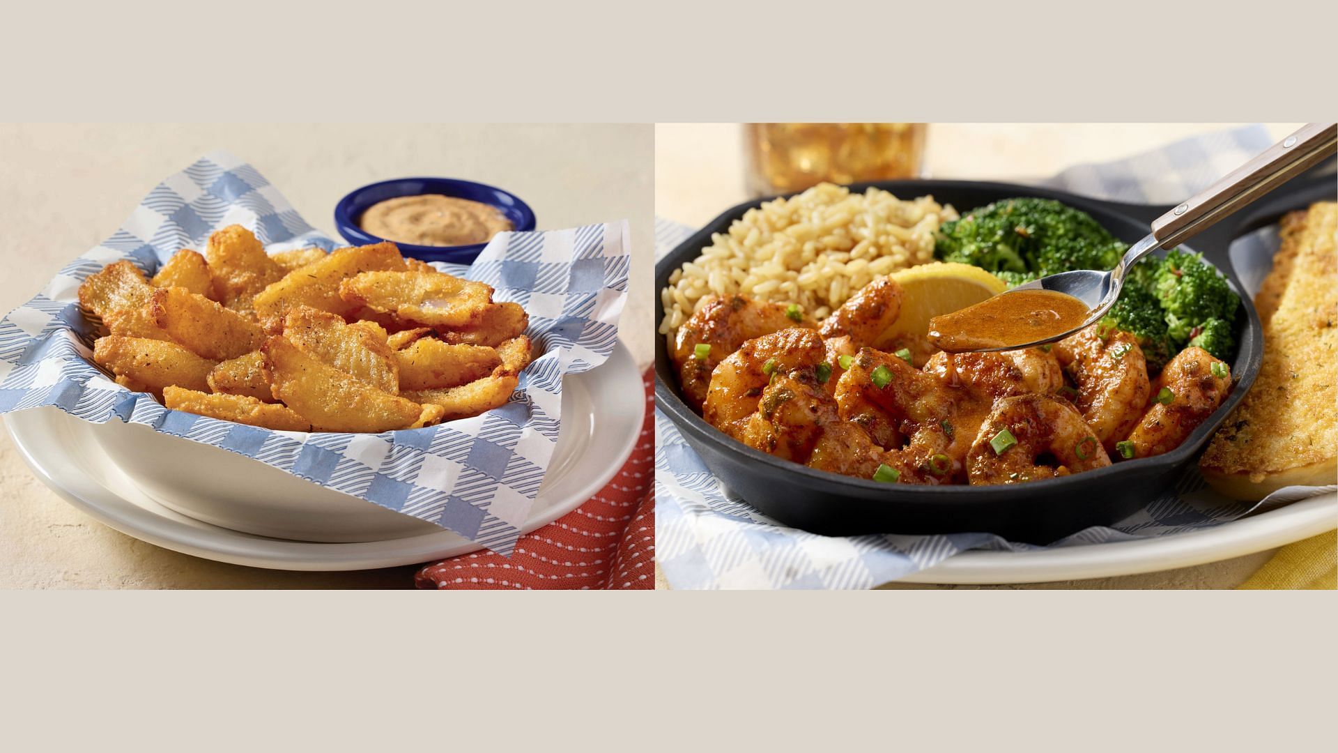 Crispy Onion Petals &amp; Cajun Shrimp Skillet (Image via Cracker Barrel)