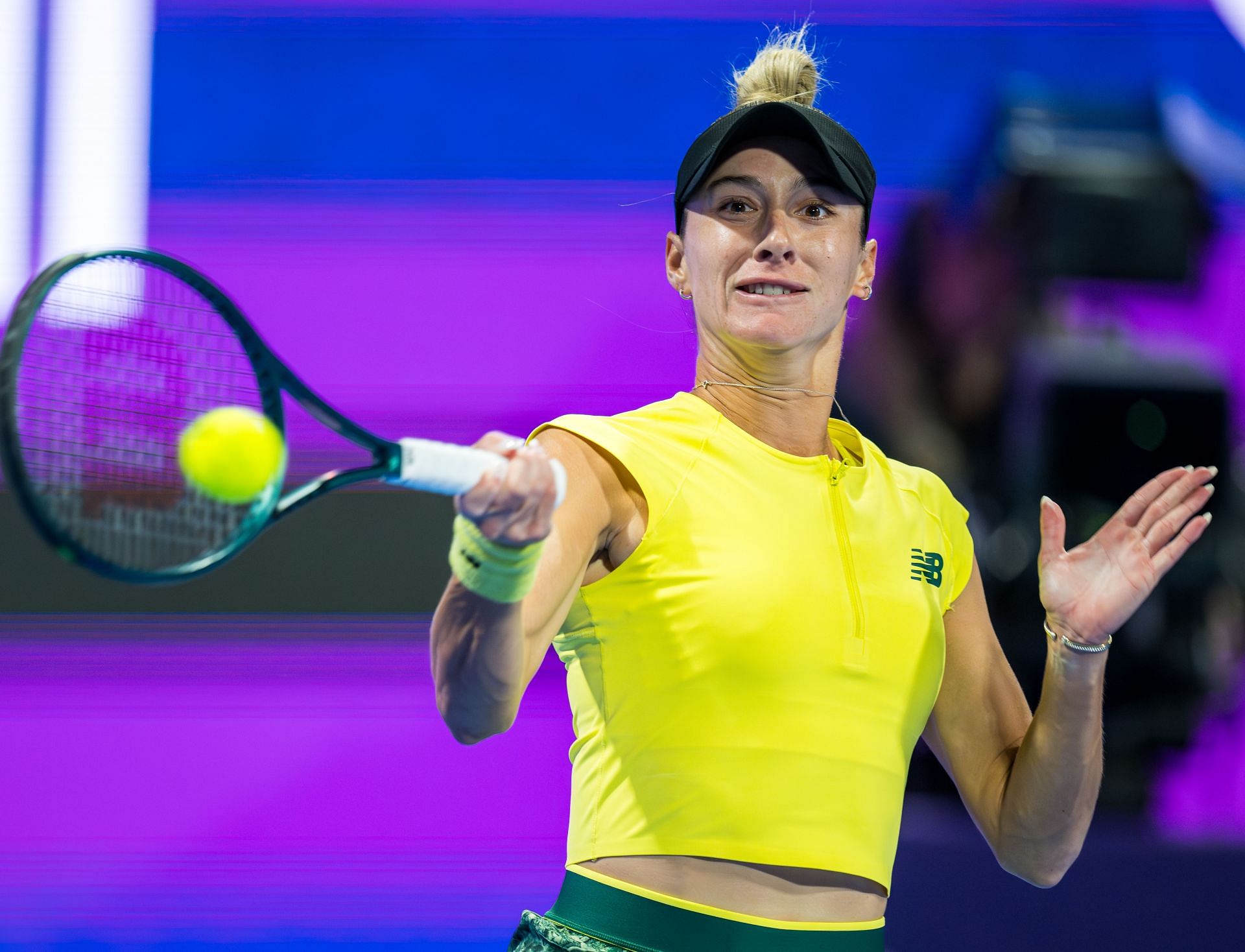 McCartney Kessler of the United States competes in her round of 64 match against Ons Jabeur of Tunisia during the WTA Qatar TotalEnergies Open 2025 - Source: Getty