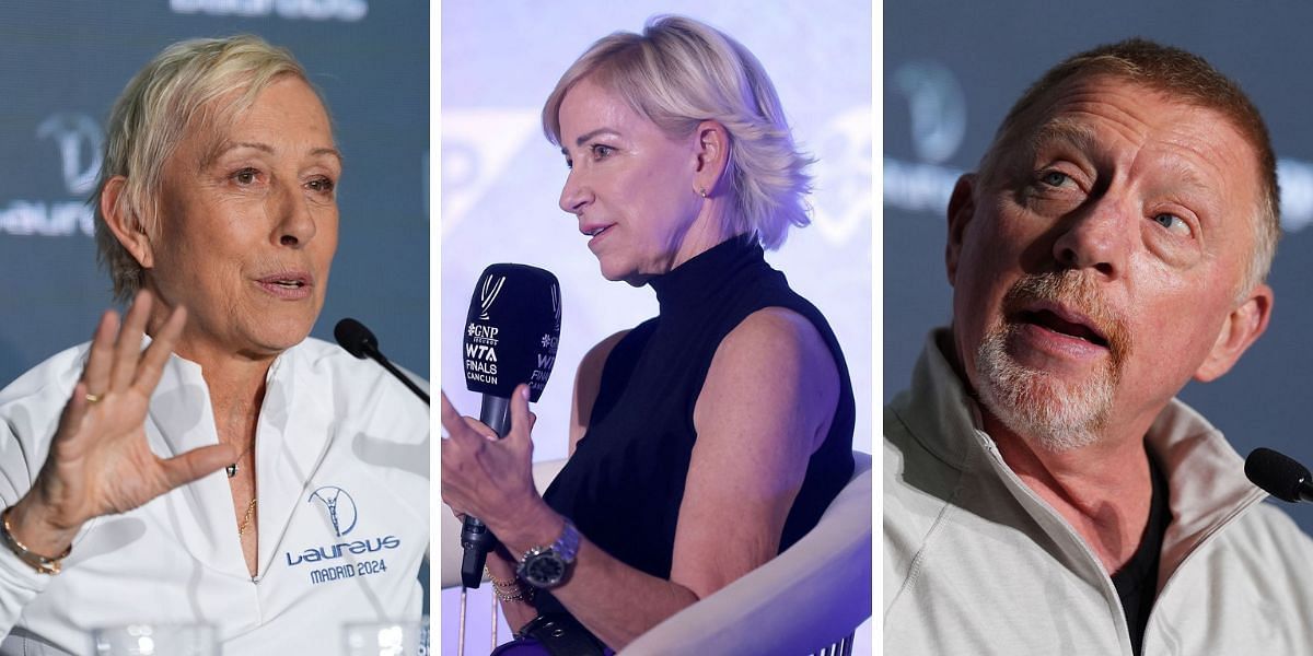 Martina Navratilova Chris Evert Boris Becker (Source: Getty)