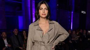 Max Verstappen's girlfriend Kelly Piquet wows in French grey trench coat and dress as she makes a 'pit stop' at Marc Cain's show in Berlin