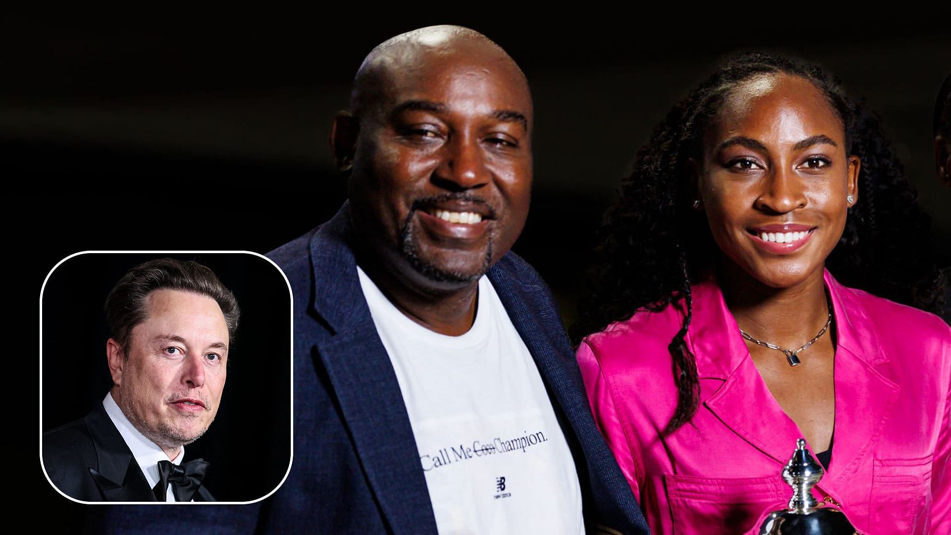 Elon Musk (Left), Coco Gauff with father Corey (Right)