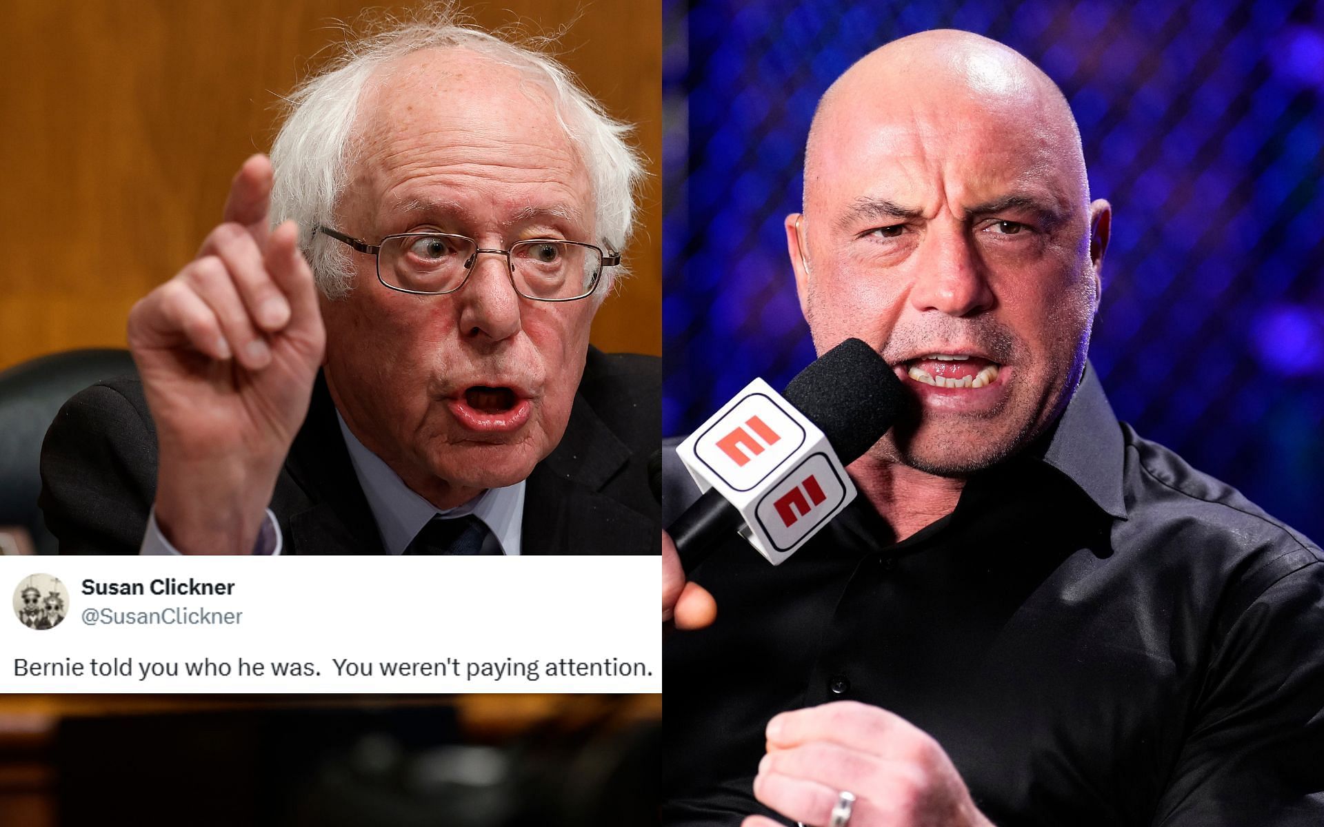 Bernie Sanders (left) previously received significantly vocal support from Joe Rogan (right) [Images courtesy: Getty Images]