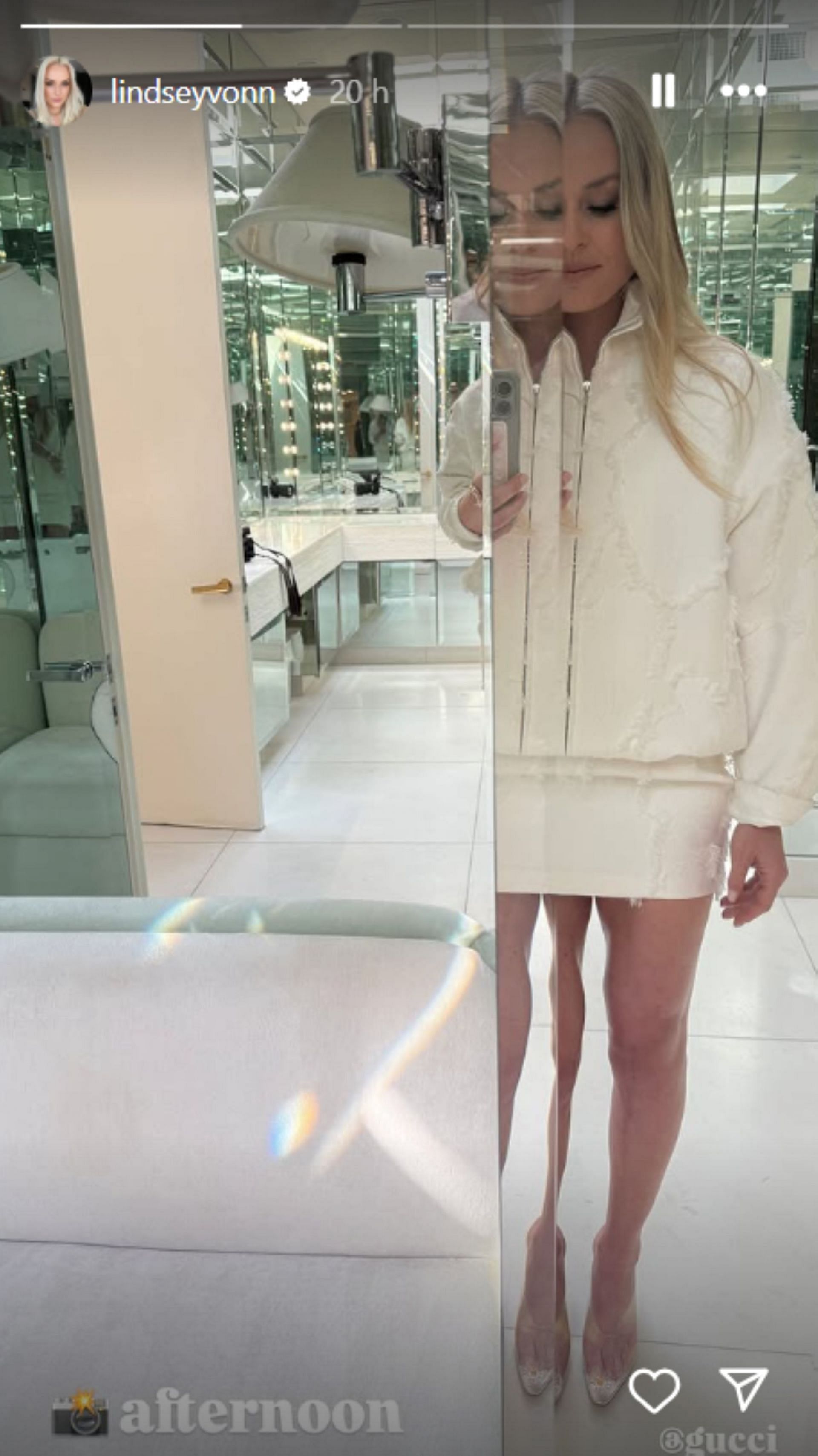 Lindsey Vonn turns up glamour in Gucci fit; Instagram - @lindseyvonn