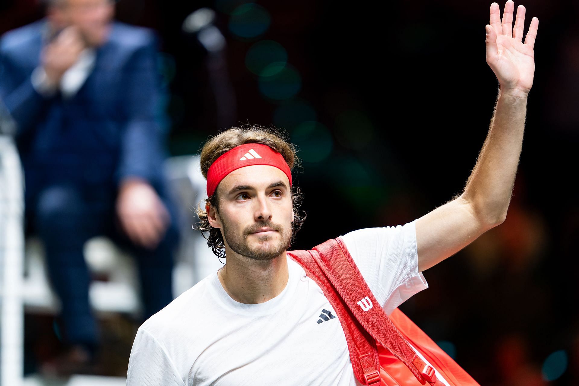 Stefanos Tsitsipas pictured at the 2025 ABN AMRO Open in Rotterdam - Image Source: Getty