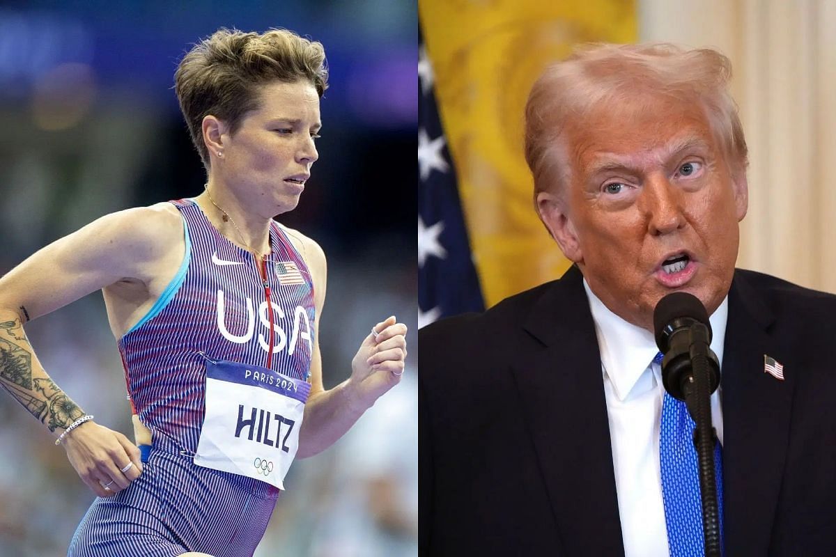 American Olympian Nikki Hiltz and president, Donald Trump - Source: Getty