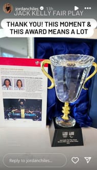 Screenshot of Jordan Chiles’ Instagram story. IG - jordanchiles