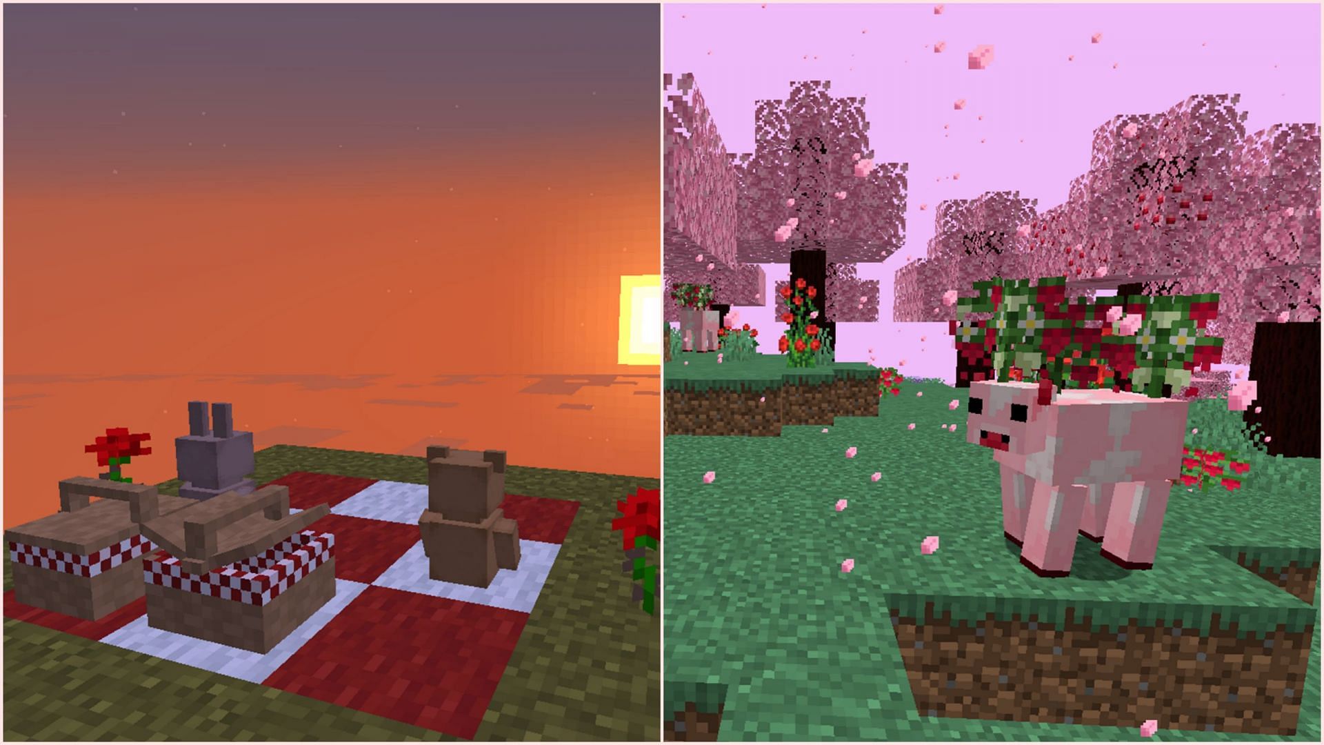 Cutecore adds loads of adorable features like new tree leaves, cow variants, and more (Image via CurseForge/@ed1c24 || Mojang Studios)