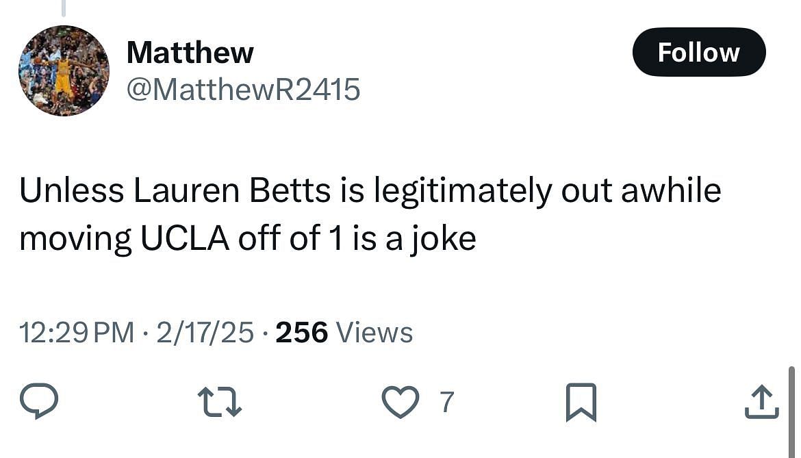 A post disagrees with UCLA no longer being No. 1