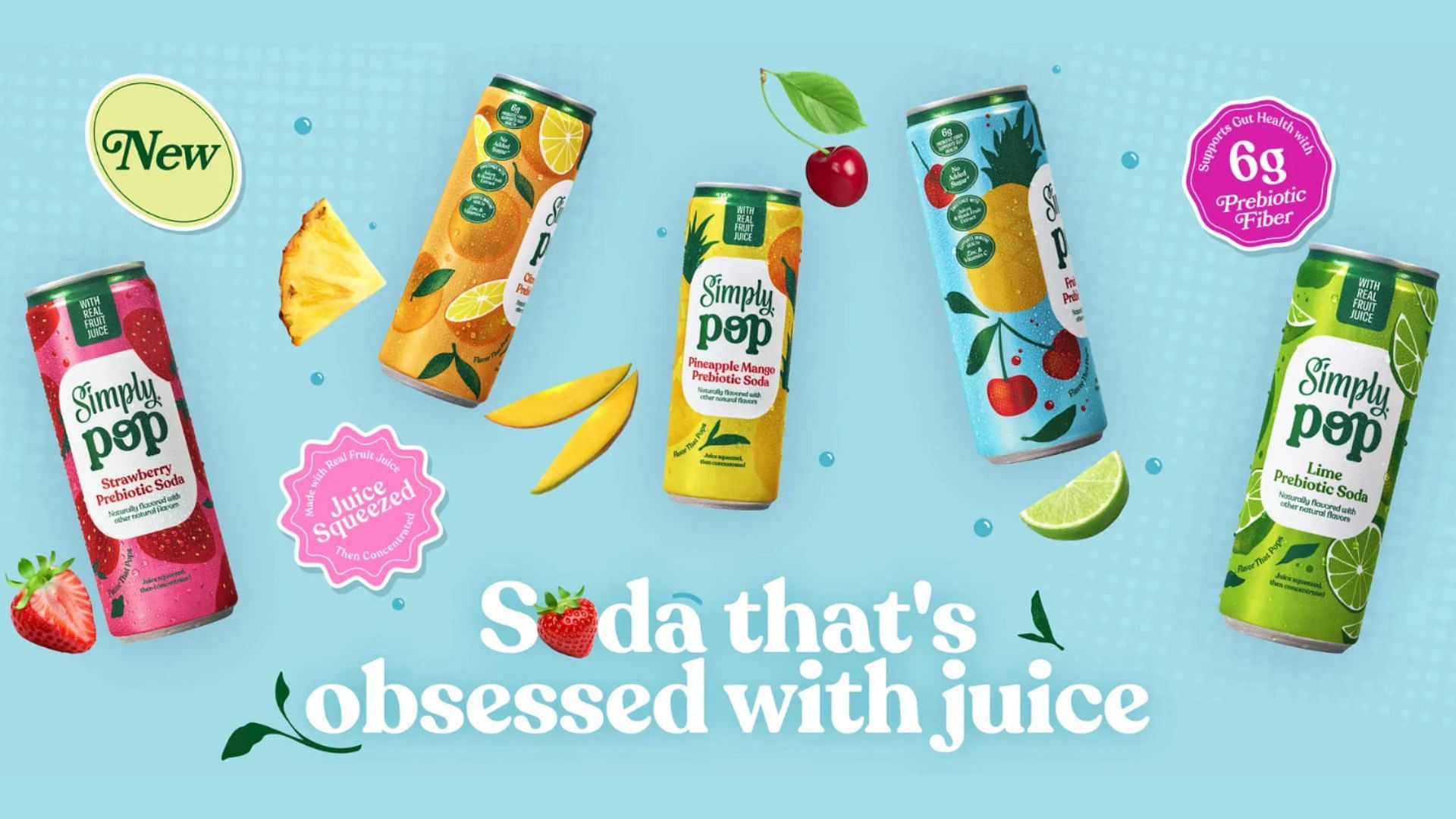 Coca-Cola launches Simply Pop; a new range of prebiotic sodas (Image via coca-cola.com)