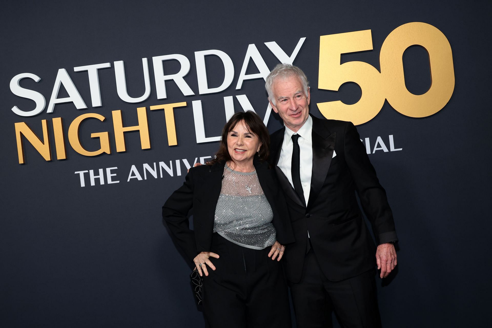 John McEnroe with wife Patty Smyth at the SNL50 - Source: Getty