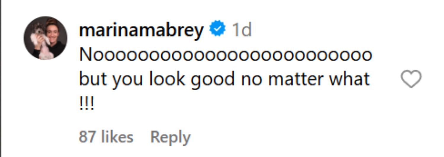 Connecticut Sun guard Marina Mabrey&#039;s Instagram comment - Source: @courtneywilliams10