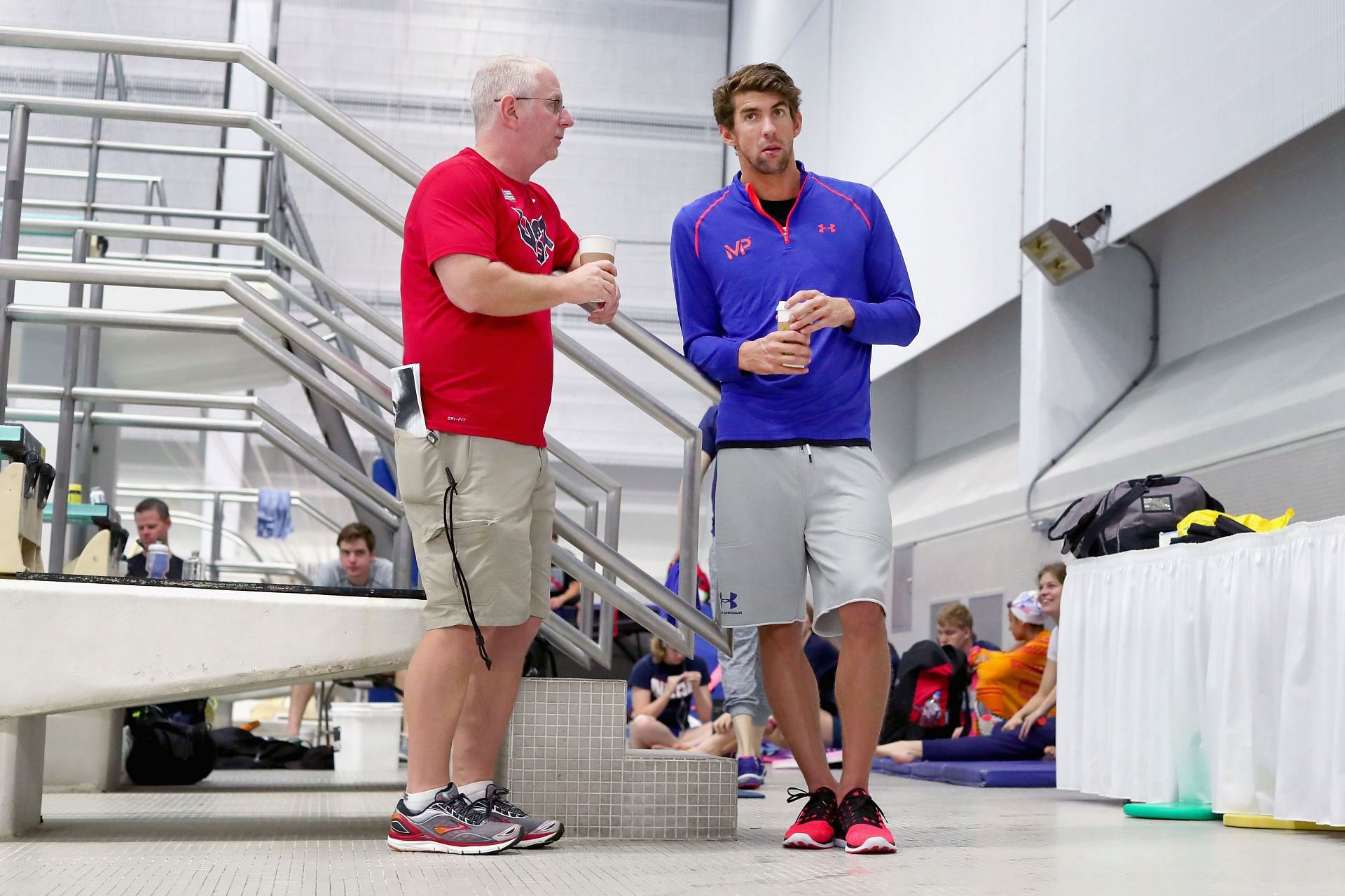 Coach Bob Bowman with Michael Phelps at the 2016 Austin Elite Invite - Day 3 - Source: Getty