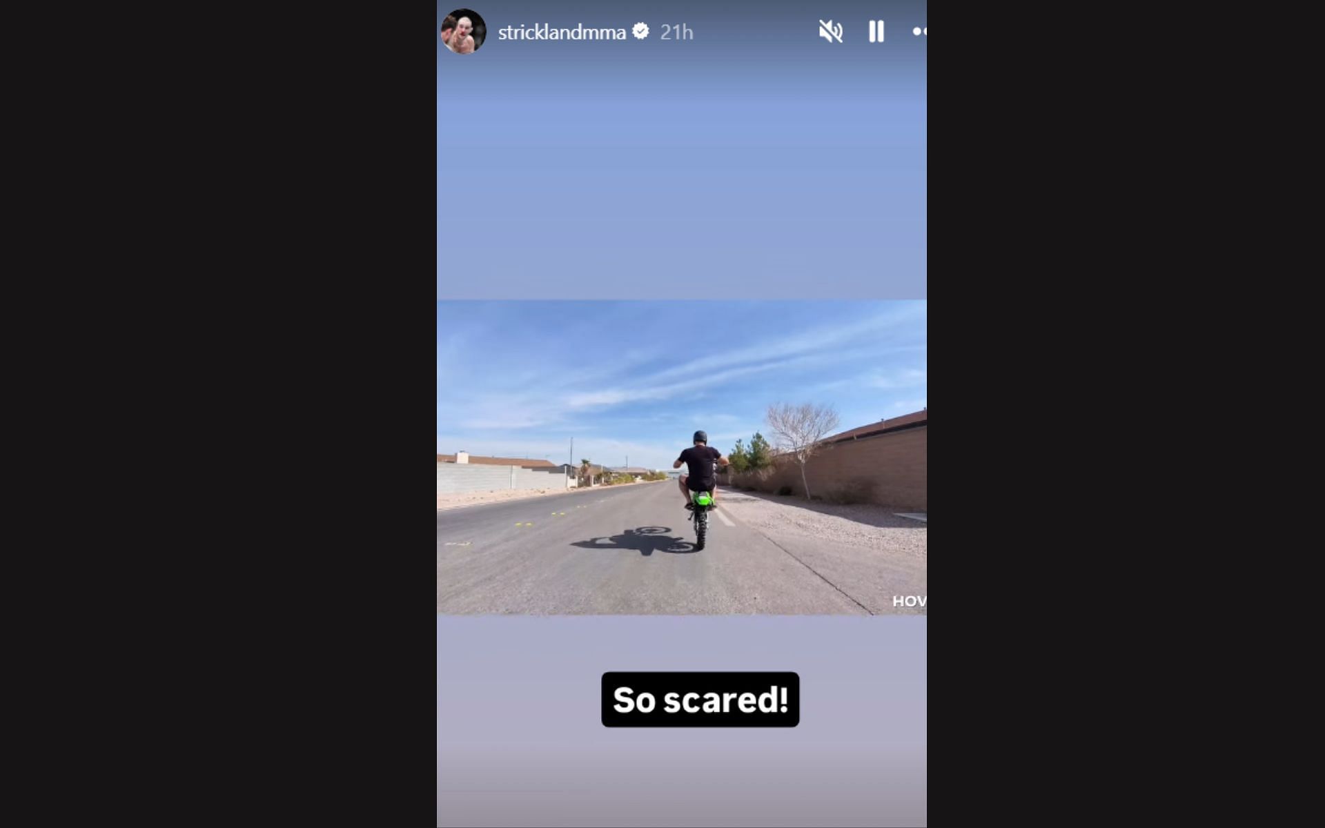 Screenshot of Sean Strickland riding his bike. [Image Courtesy: @stricklandmma on Instagram]