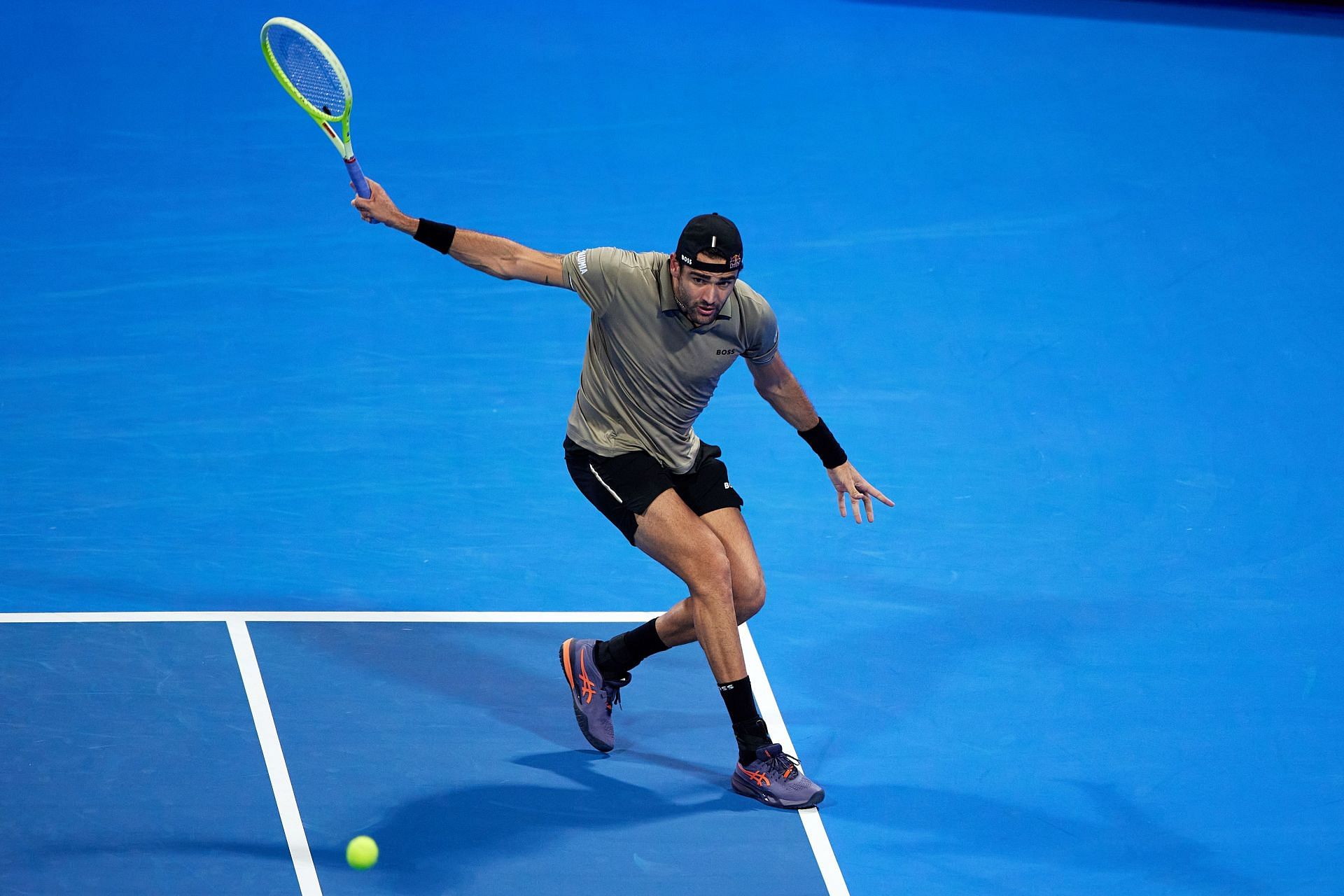 Berrettini in action at the Qatar ExxonMobil Open - Source: Getty