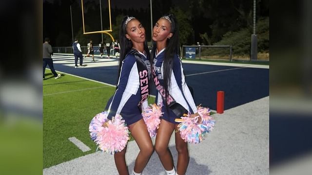 The Combs Twins during senior night at Sierra Canyon High School. (Image via Instagram @The_combs_twins)