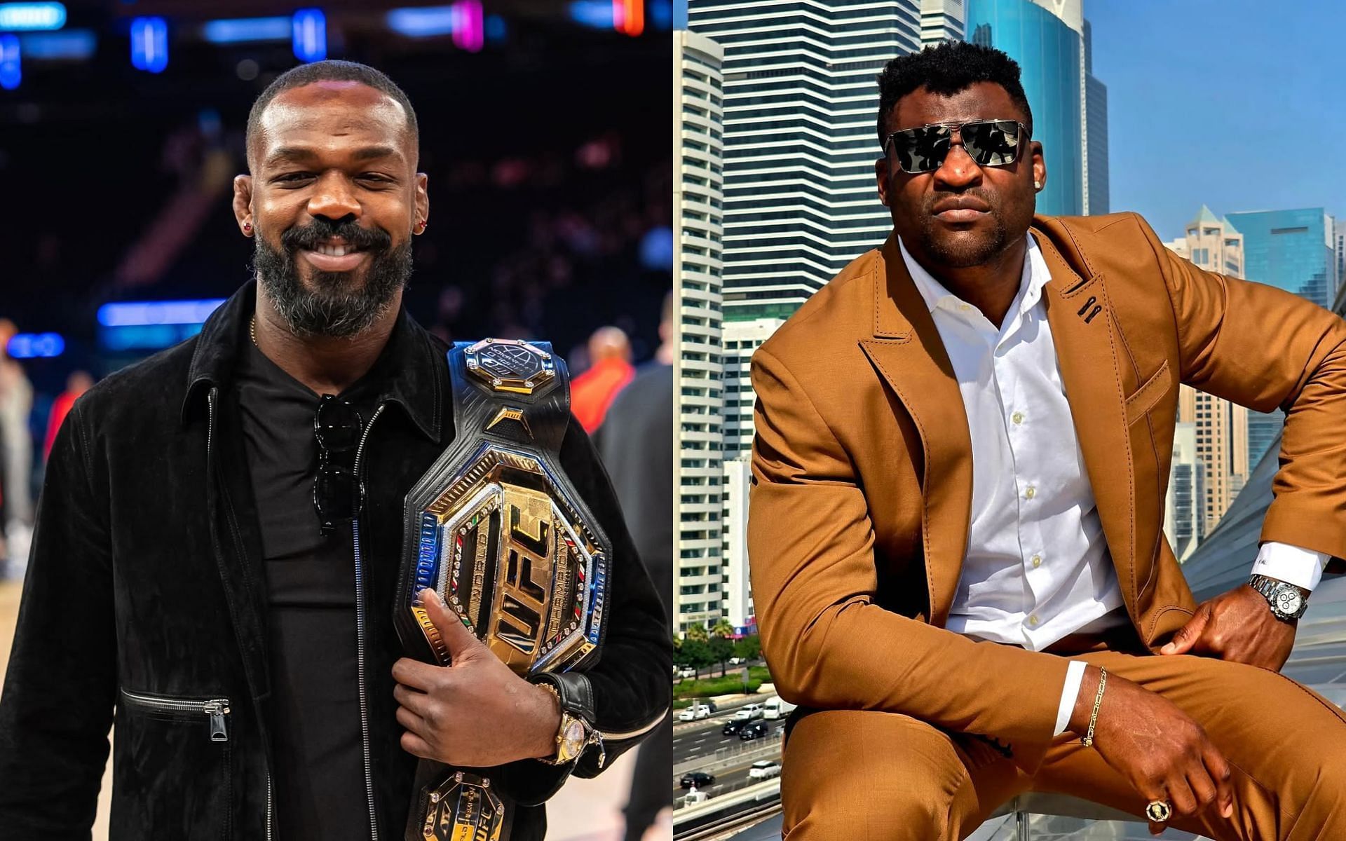 UFC insider makes eye-opening claim on why heavyweight legend picked Francis Ngannou (right) to beat Jon Jones (left). [Images courtesy: @ufc and @francisngannou on Instagram]