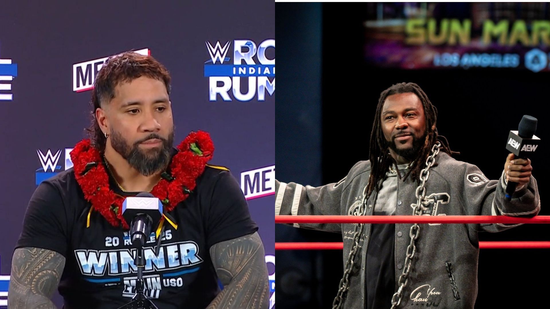 Jey Uso (left) and Swerve Strickland (right). (Image credits: WWE &amp; Swerve Strickland