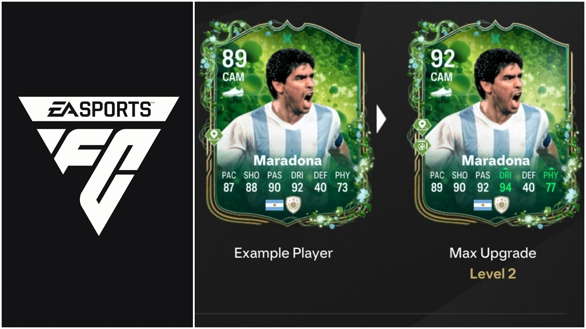 Diego Maradona can be evolved (Images via EA Sports)