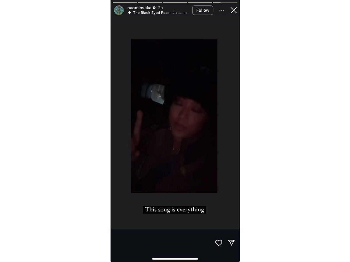 Screengrab of Osaka&#039;s Instagram story (@naomiosaka/IG)