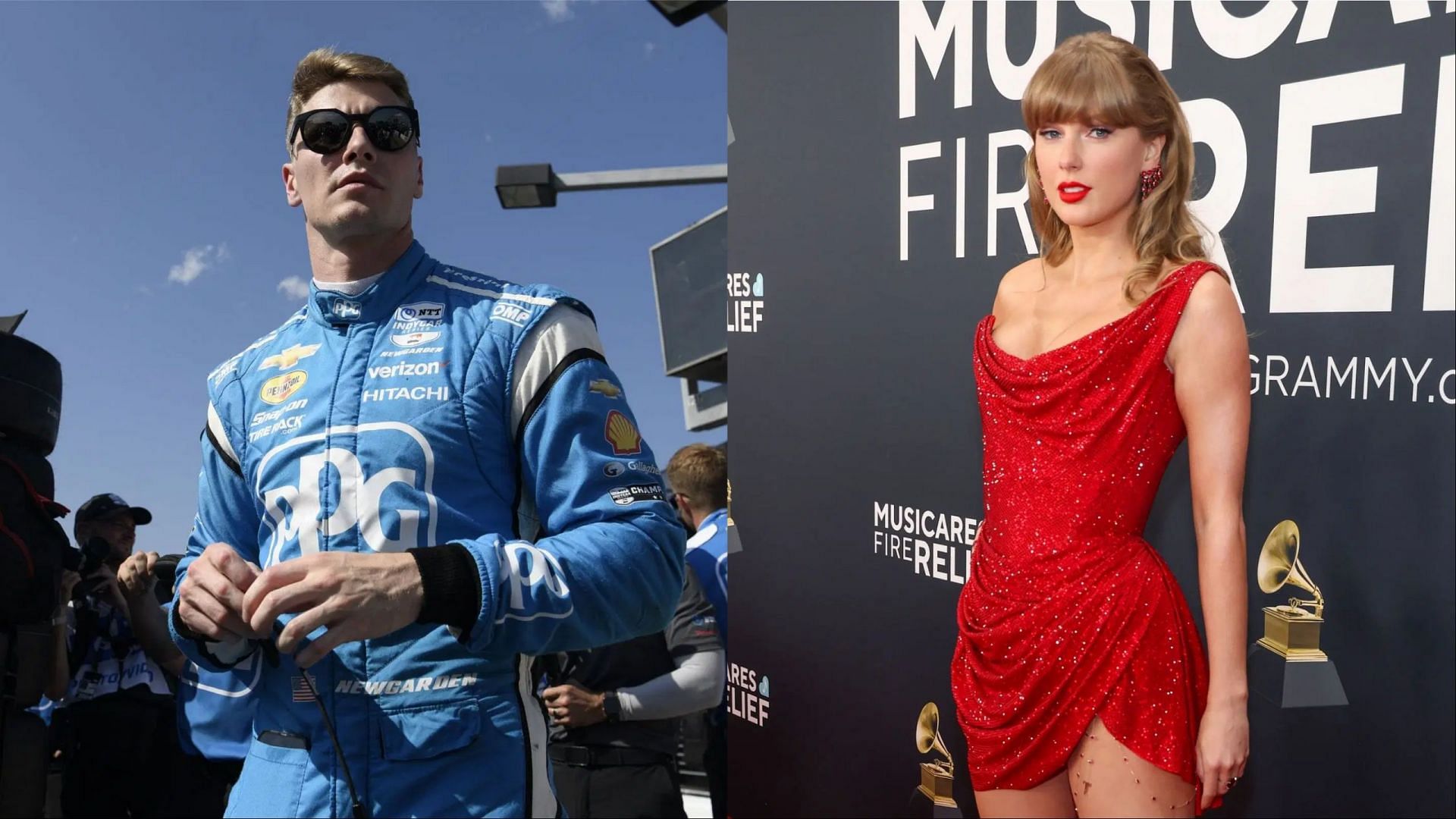 Image Credits: Getty, L: Josef Newgarden; R: Taylor Swift