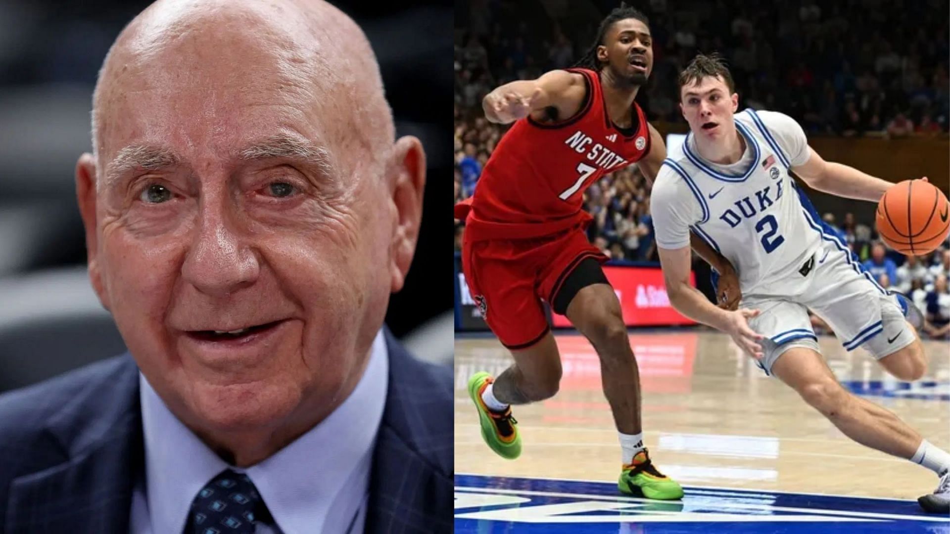 Dick Vitale drops ultimate Cooper Flagg praise during Duke vs UNC (Image Sources: Dick Vitale - Getty Images and Cooper Flagg - IMAGN)