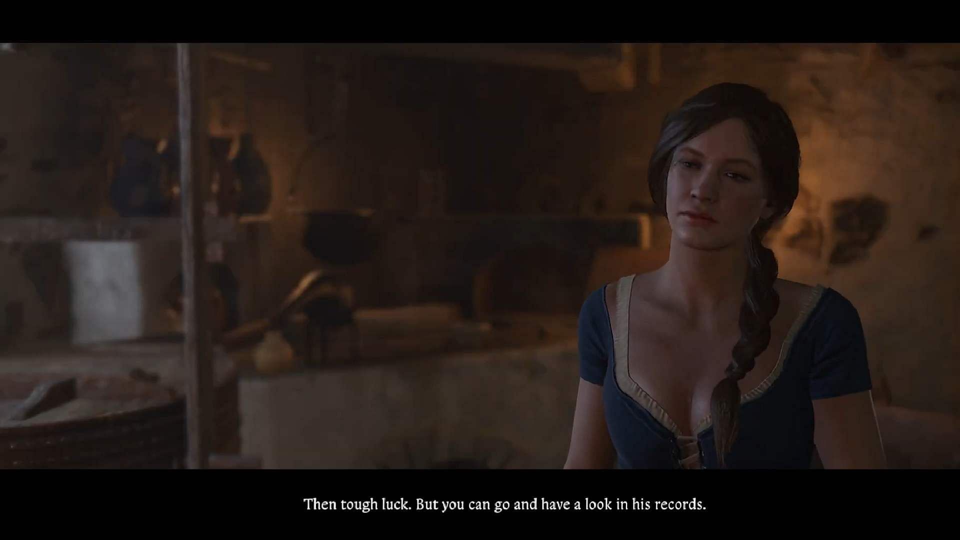 Katherine from the &quot;For Whom the Bell Tolls&quot; quest (Image via Deep Silver/YouTube@Guides Gamepressure)