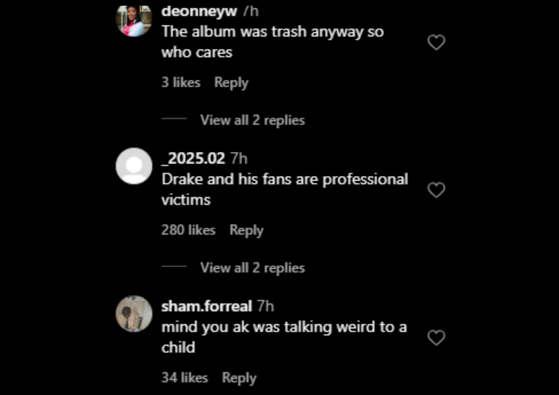 Internet users react to Drizzy&rsquo;s social media activity (Image via Instagram)