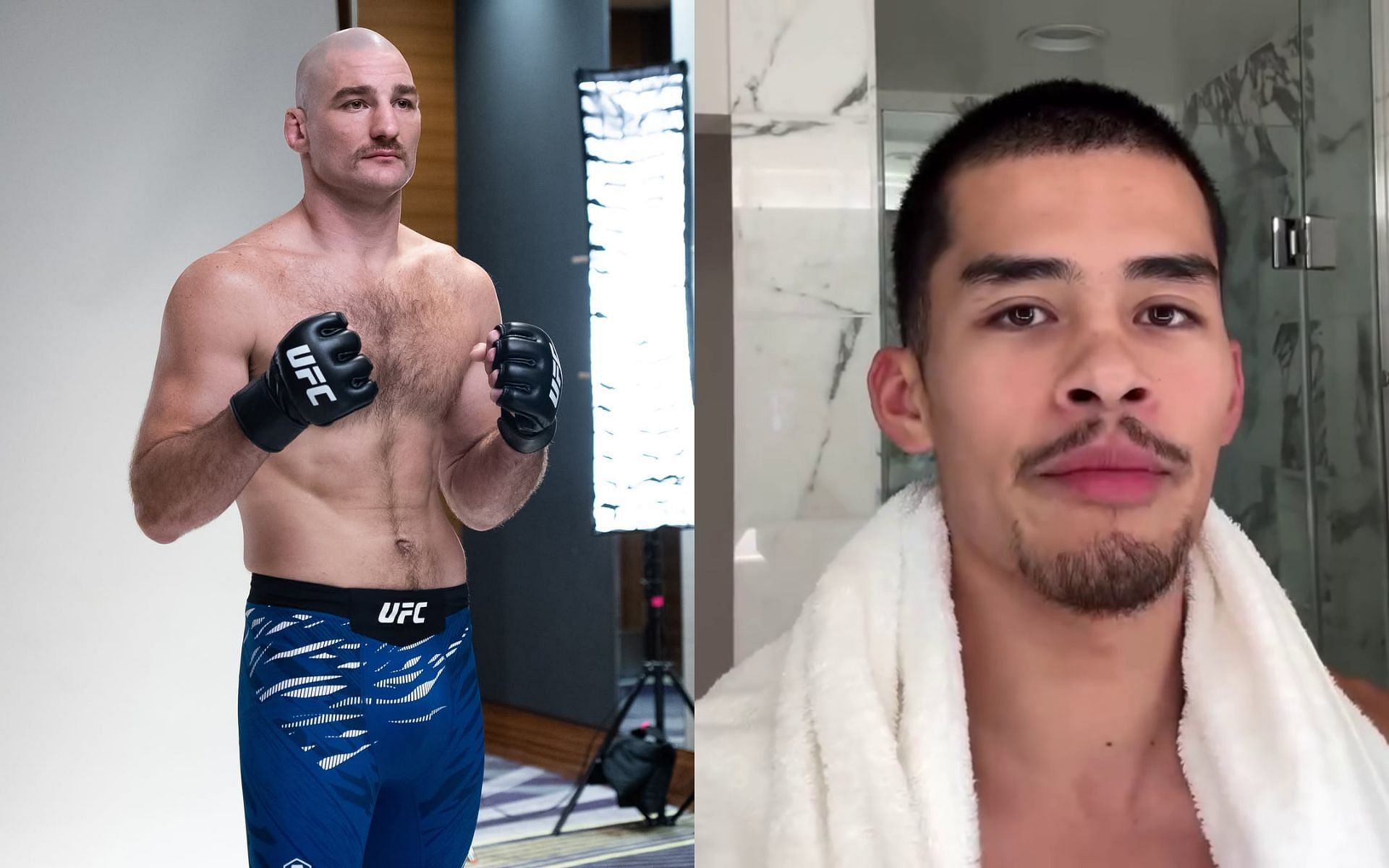 Forrest Griffin talks about the sparring session between Sean Strickland (left) and Sneako (right). [Images courtesy: @ufc and @happypunch on Instagram]