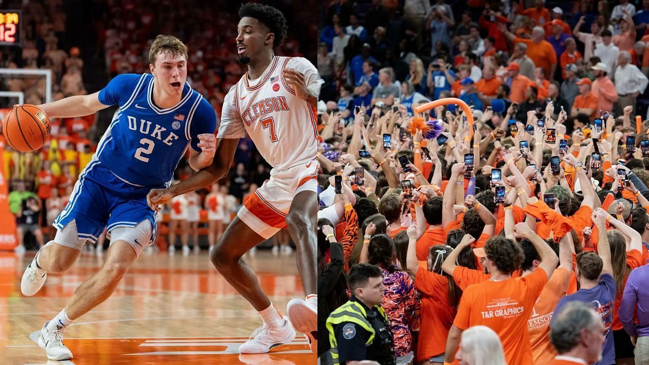 Cooper Flagg, Clemson fans on the floor (Image Credits: GETTY)