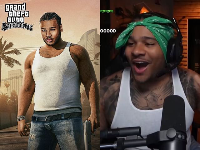 Fanum hosts GTA San Andreas marathon on his channel (Image via X/@FanumTV and @AMPexclusive)