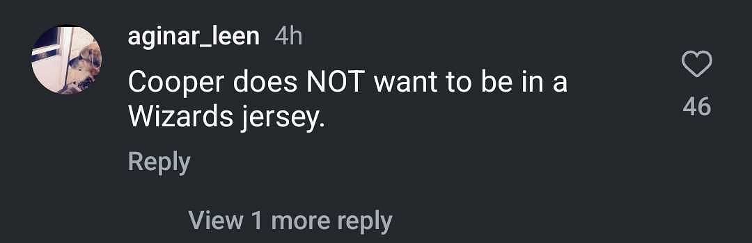 Fan reacts to social media post involving Flagg. (Instagram)