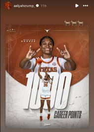 McDonald’s All-American Aaliyah Crump shares her reaction to future Texas teammate’s career milestone (Image: IG/aaliyahcrump_)