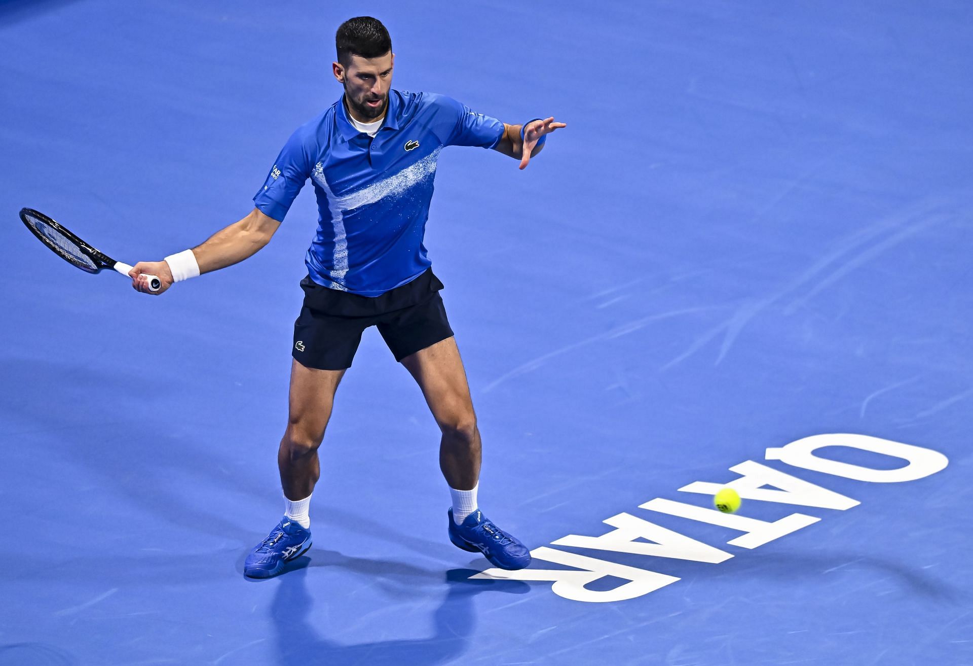 Novak Djokovic at the ATP Qatar ExxonMobil Open Round Of 32 - Source: Getty