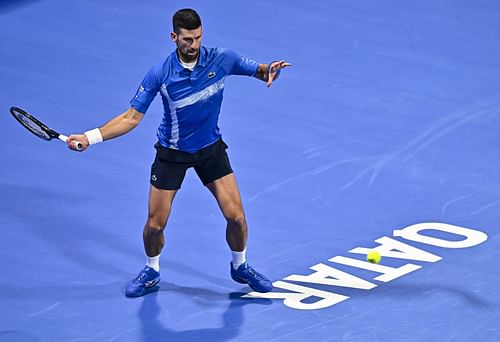 Novak Djokovic at the ATP Qatar ExxonMobil Open Round Of 32 - Source: Getty