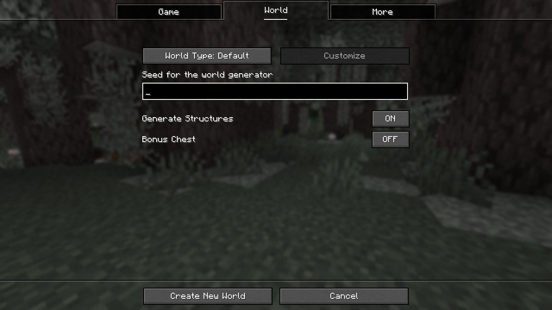 You have to manually find a suitable seed for a particular biome and enter it in Java Edition (Image via Mojang Studios)