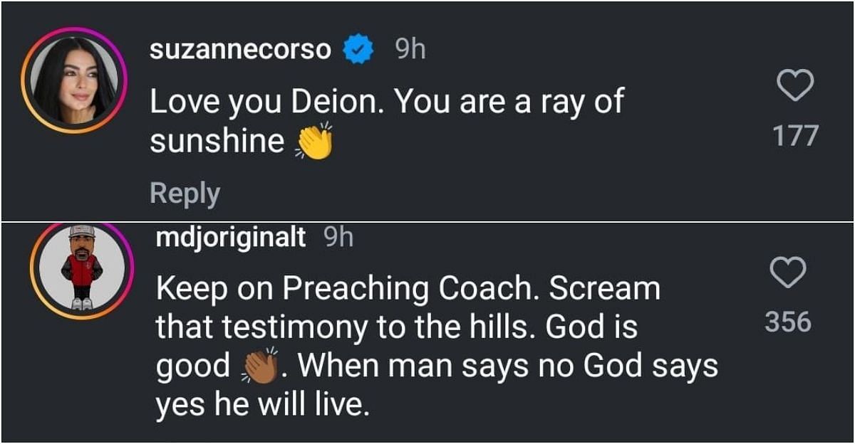 Comments on Coach Prime&#039;s post (Instagram/@deionsanders)