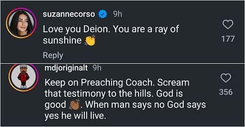 Comments on Coach Prime's post (Instagram/@deionsanders)