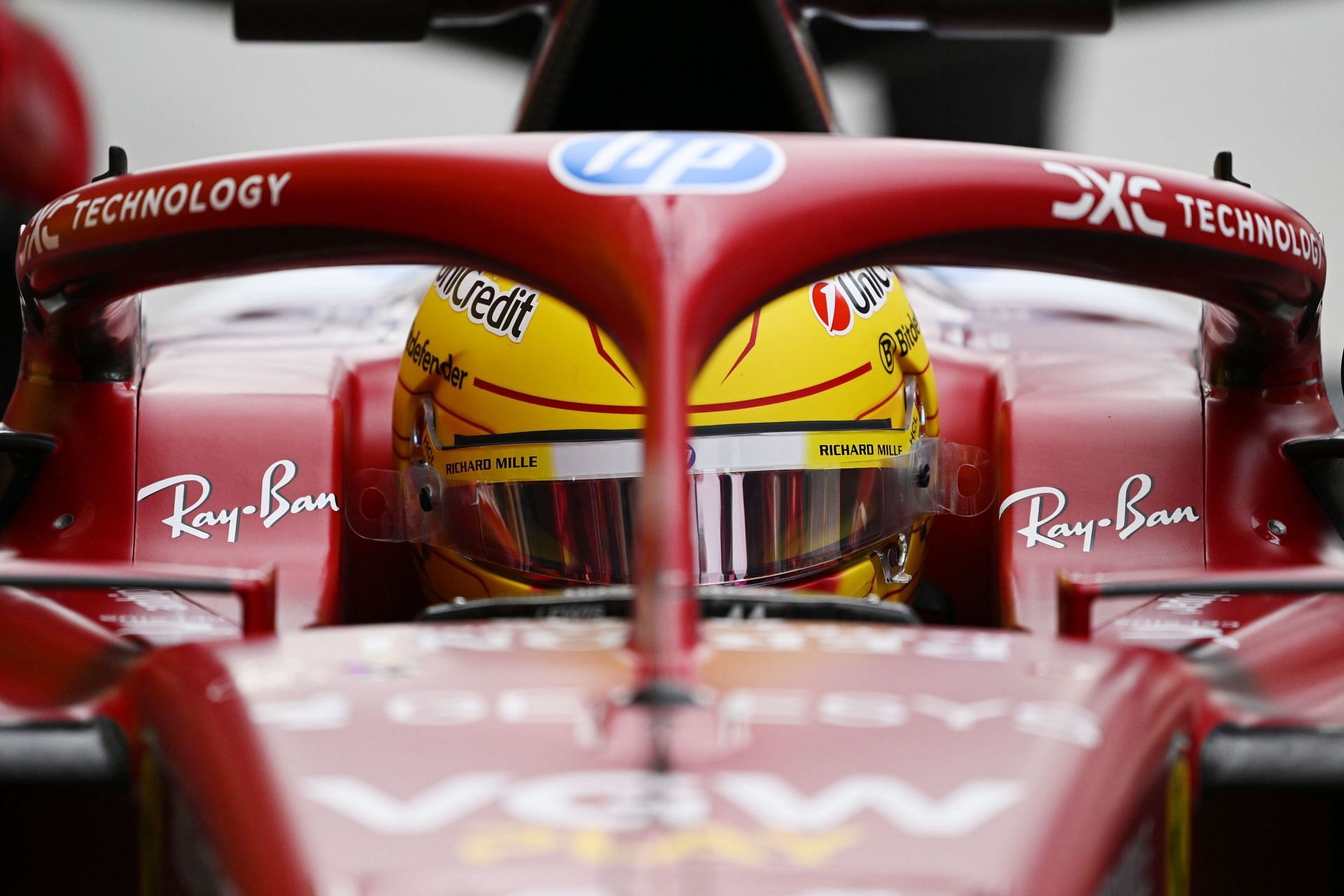 Lewis Hamilton during his first Ferrari outing - Testing in Bahrain - Day 1 - Source: Getty