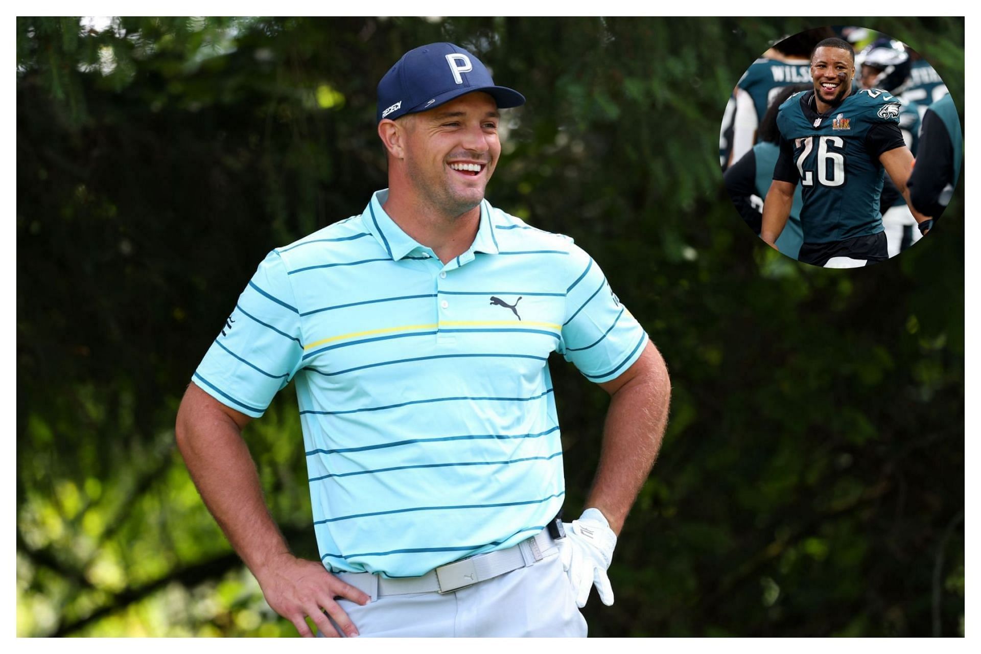 Bryson DeChambeau and Saquon Barkley (Images via GETTY)