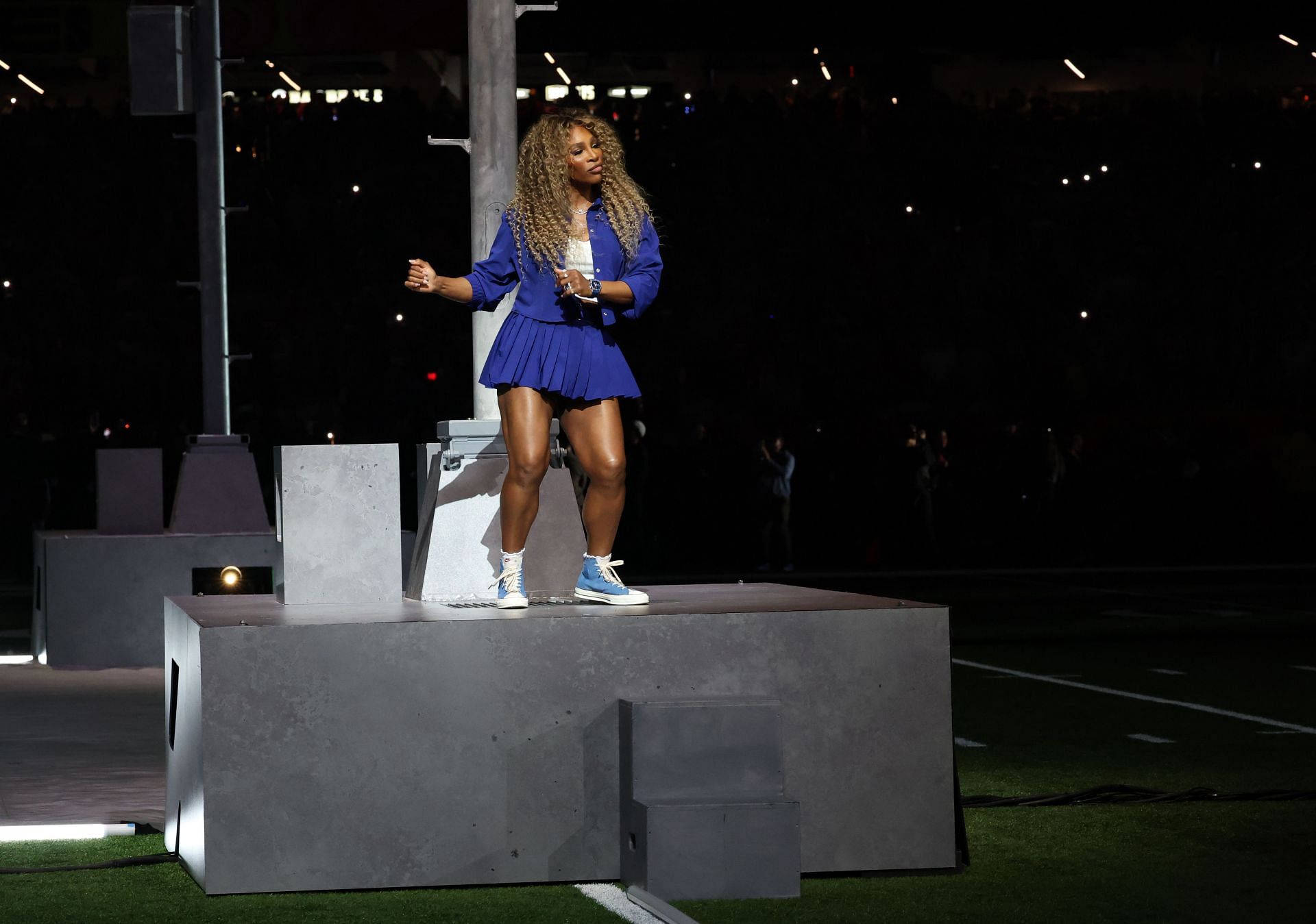 Serena Williams dancing during the Apple Music Super Bowl LIX Halftime Show. (Photo: Getty)