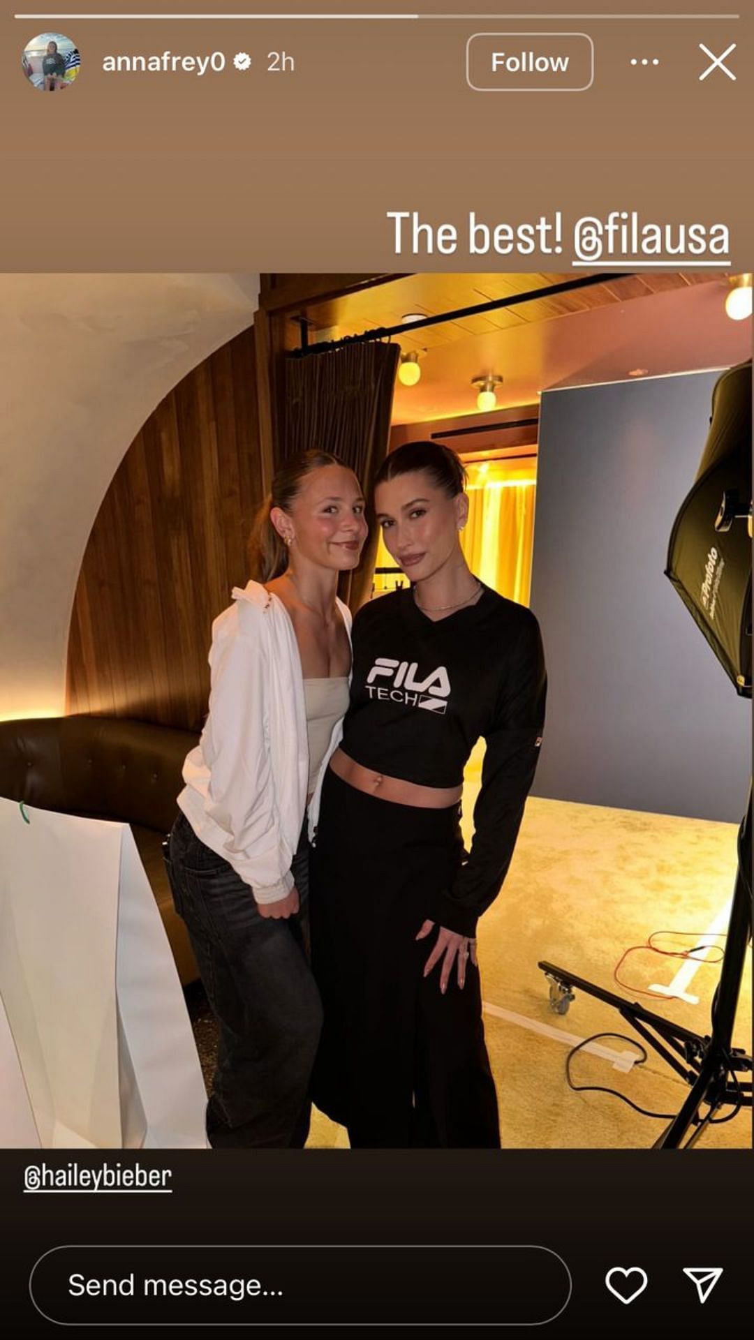 High school tennis star, Anna Frey with Hailey Bieber