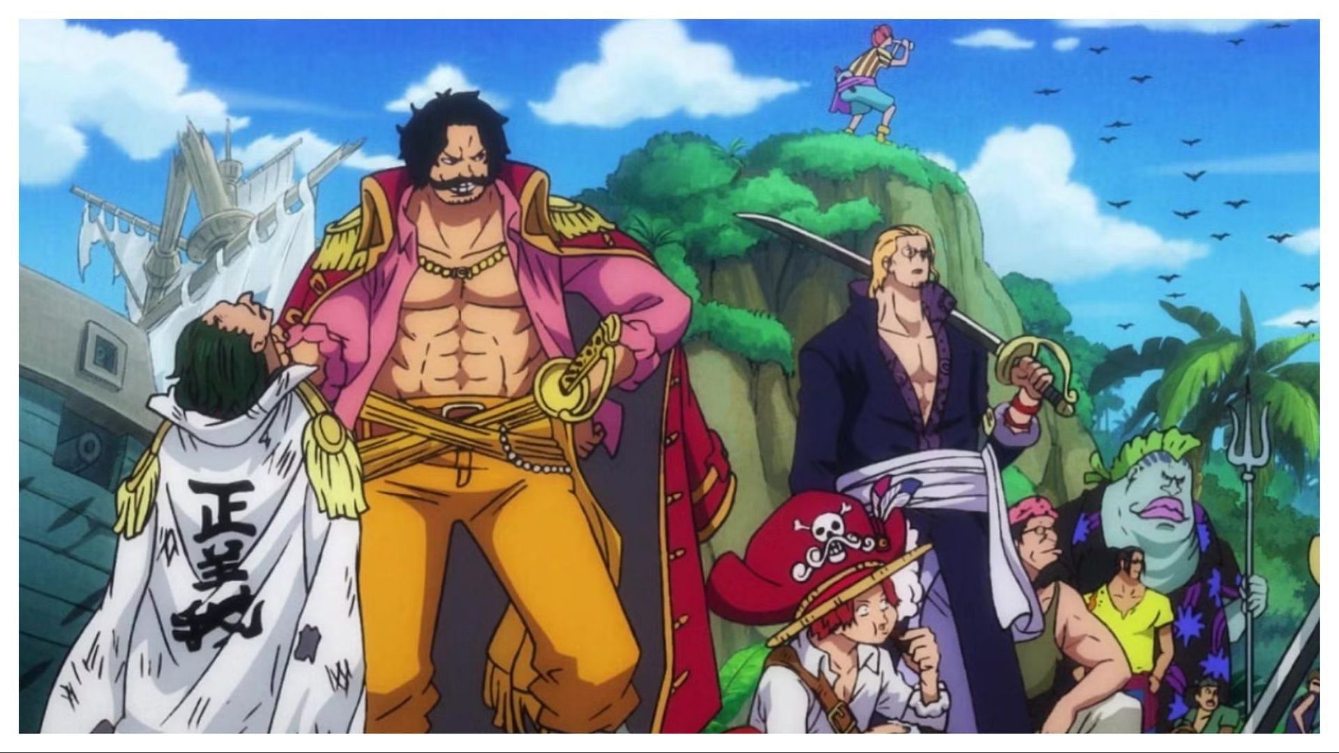 Gol D. Roger and his crew known as the Roger Pirates (Image via TOEI Animation)