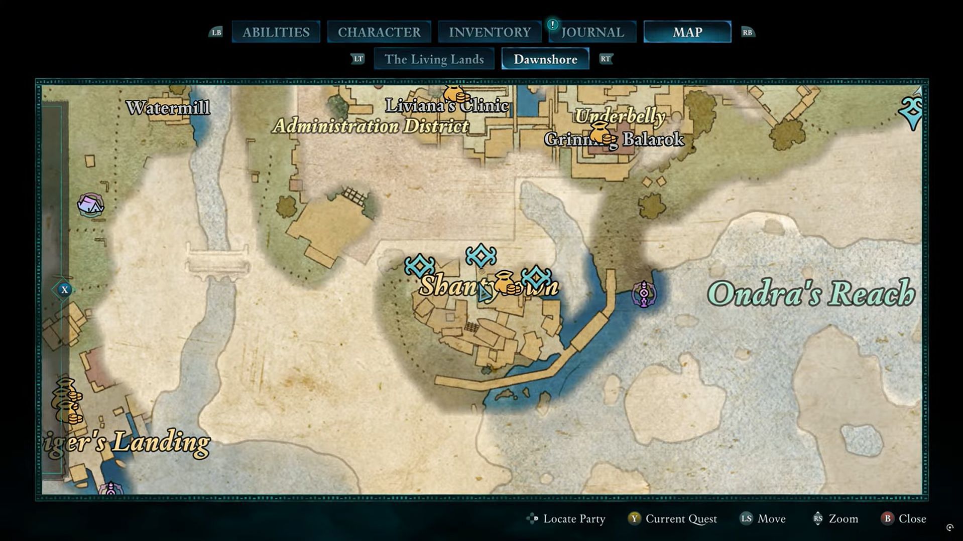 You can access fast travel through your map (Image via Xbox Game Studios || YouTube/@BottomTier)