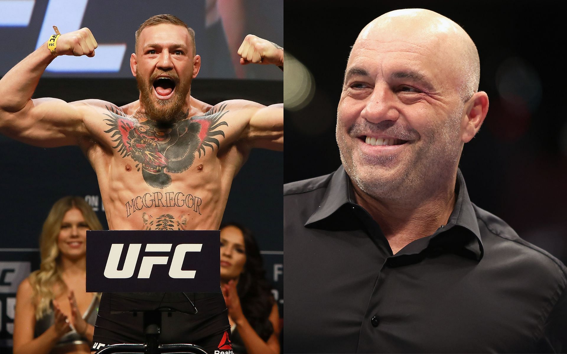 Conor McGregor (left) has often received praise and criticism over the course of his combat sports career from Joe Rogan (right) [Images courtesy: Getty Images]